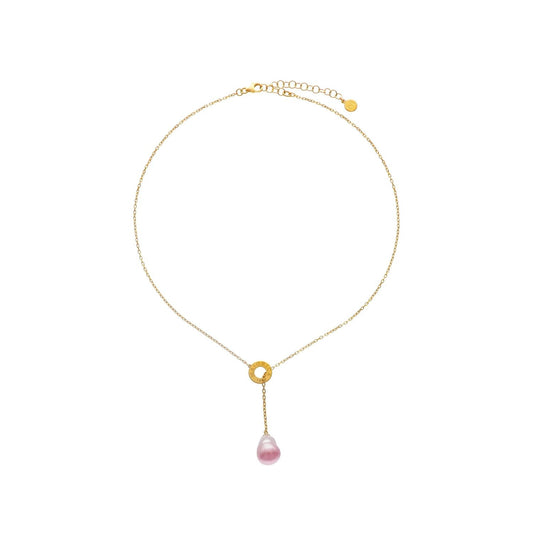 Elegant gold necklace with pink pendant by MAJORICA JEWELRY Mod. 17342.94.1.N42.530.1 showcasing a sophisticated design.