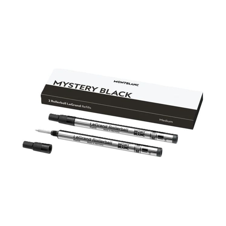 MONTBLANC Mod.  MISTERY BLACK - REFILLS  ROLLER BALL PEN - MEDIUM - 2PCS