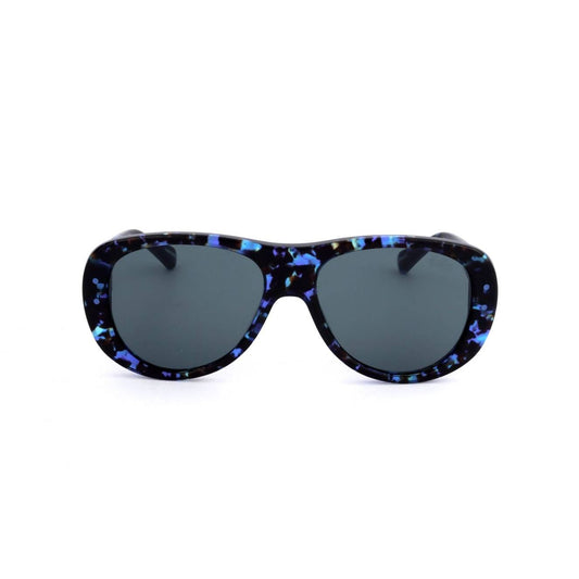Unisex acetate sunglasses, MINIONS MOD. MIN22048 SHINY DARK BLUE, featuring a shiny dark blue frame and dark lenses.