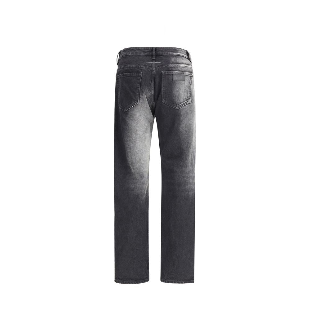 MM6 Black Cotton Straight-Leg Jeans MM6