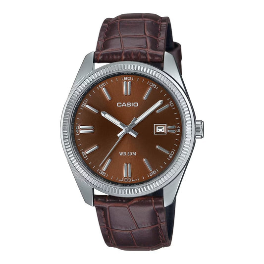 CASIO COLLECTION Mod. DATE. LEATHER - BRONZE MTP-1302PL-5AVEF