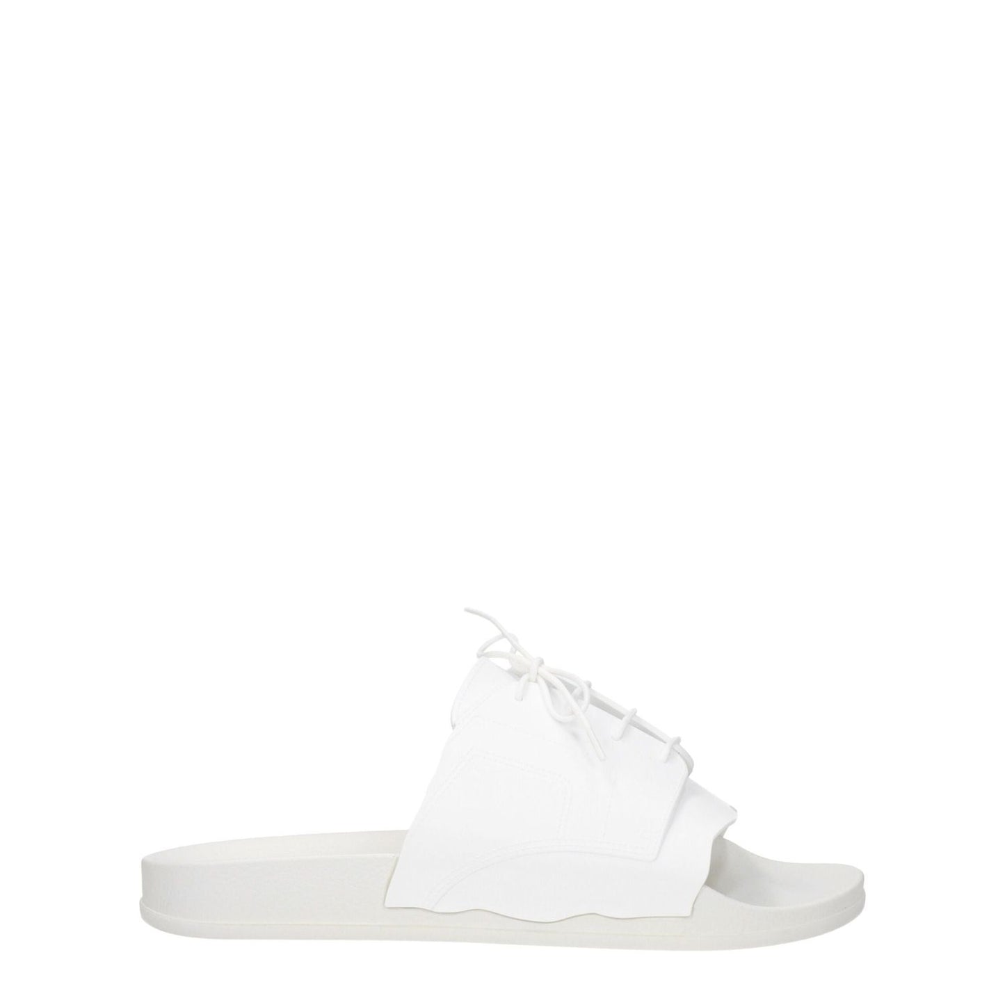 Maison Margiela White Cotton Slippers with open toe design, flat rubber sole, and unique front detail; MPN S57WX0080P5411H0518.