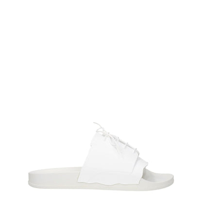 Maison Margiela White Cotton Slippers with open toe design, flat rubber sole, and unique front detail; MPN S57WX0080P5411H0518.