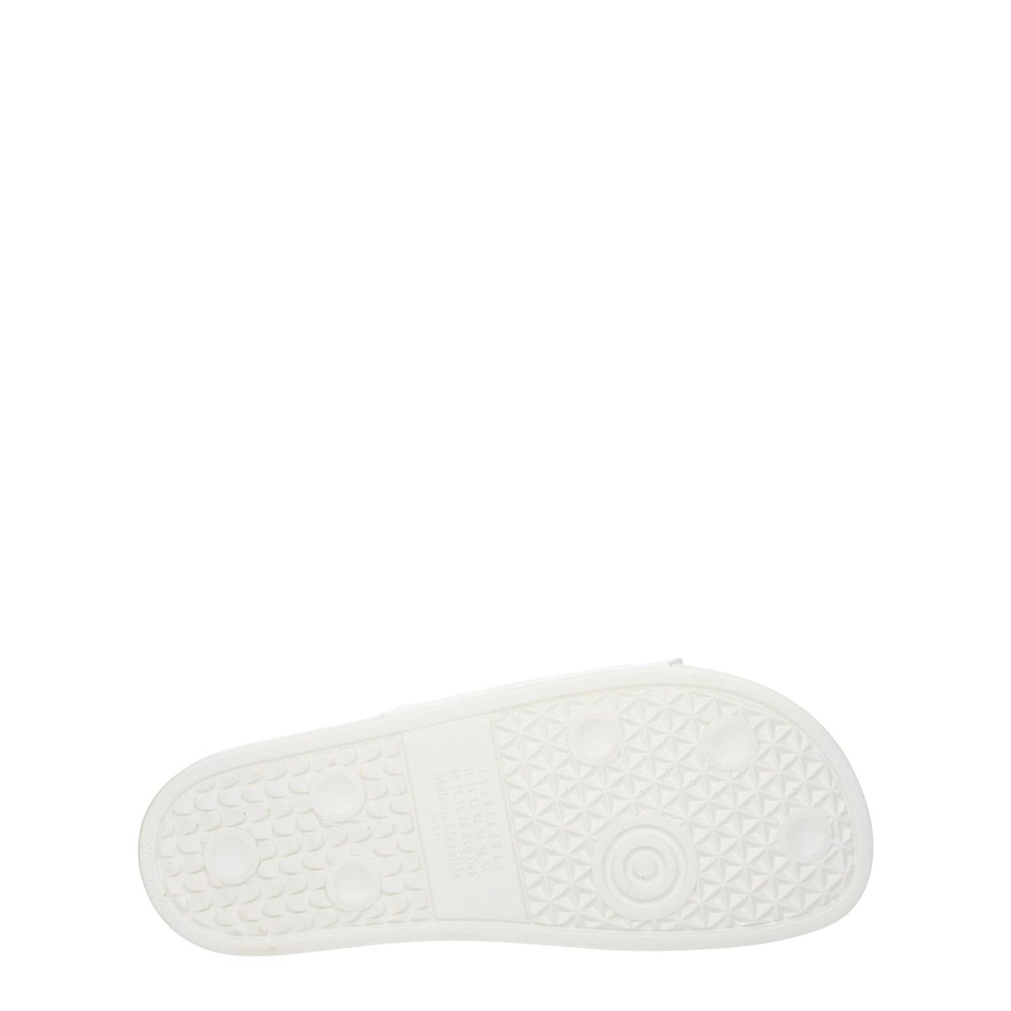 Maison Margiela White Cotton Slippers with rubber sole and open toe design.