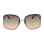 Maje Pink Women Sunglass with multicolor gradient lenses, rosegold metal frame, square rimless style offering 100% UVA & UVB protection.