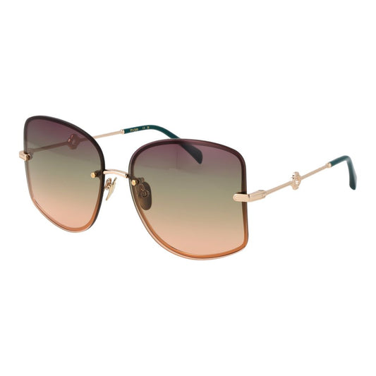 Maje Pink Women Sunglass in rosegold with gradient lenses, offering 100% UVA & UVB protection, square rimless style, and multicolor effect.