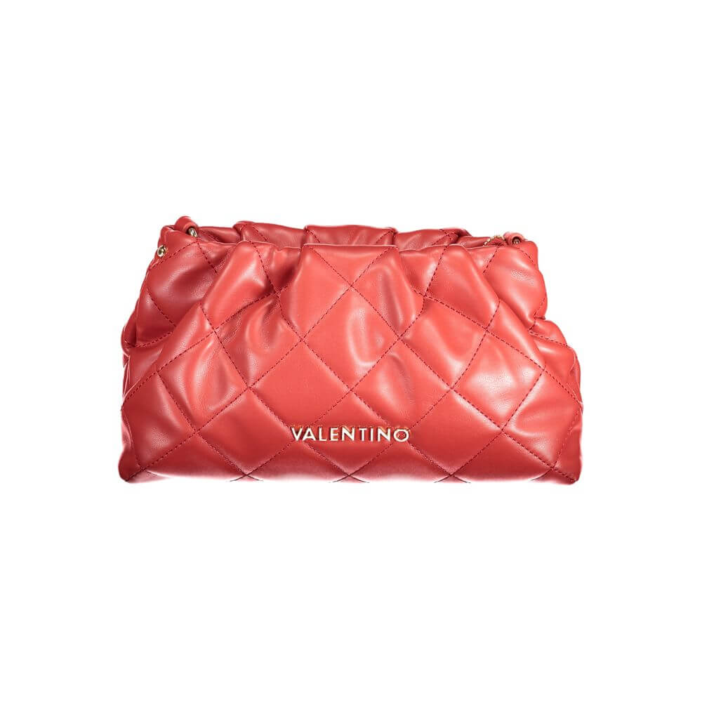 Mario Valentino Red Polyethylene Handbag with removable strap, internal pocket, contrasting details, and zip closure.