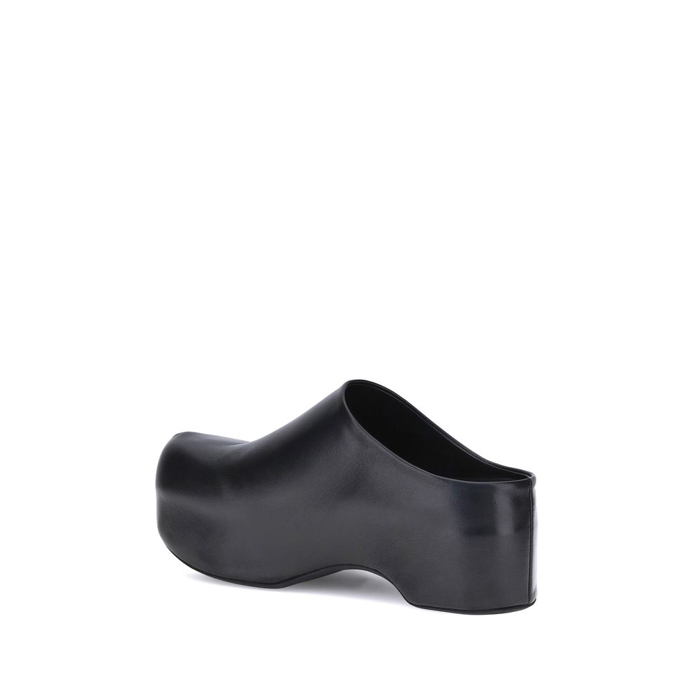 Marni Black Calf Leather Bos Taurus Clogs Marni