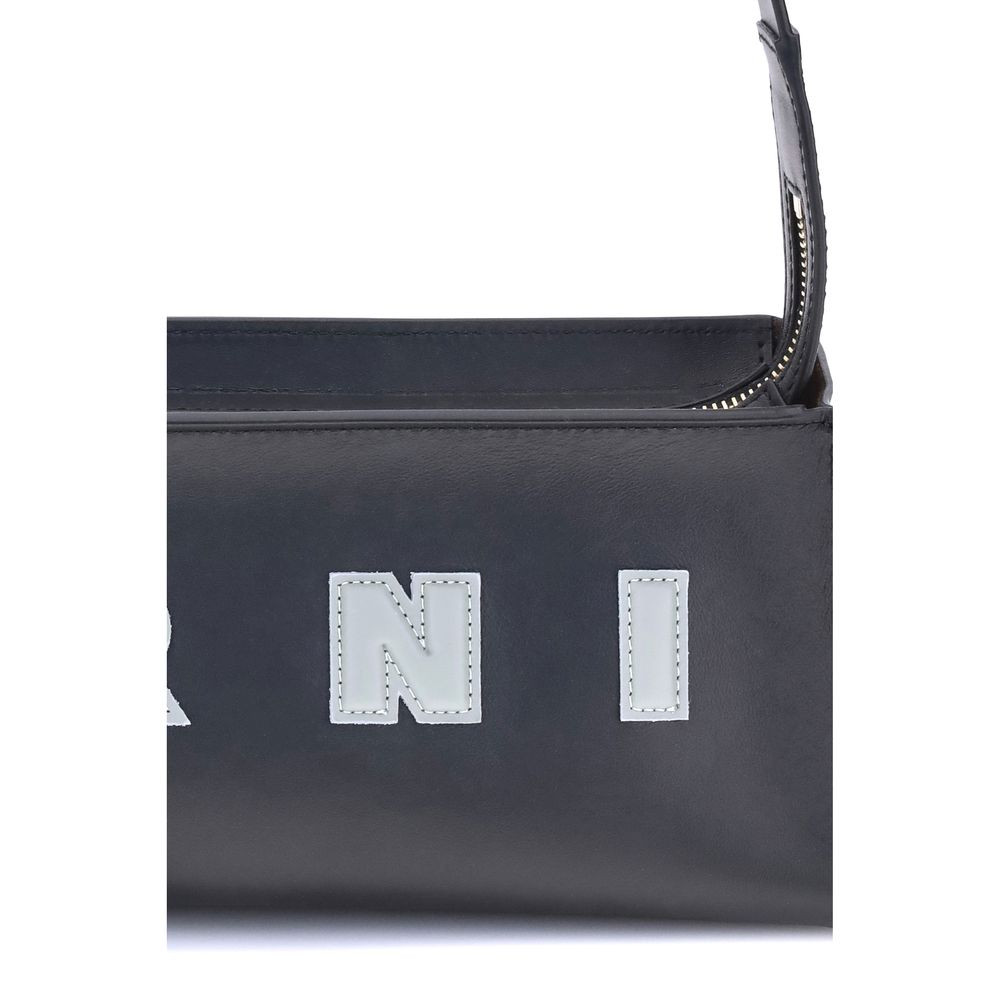 Marni Black Calf Leather Bos Taurus Shoulder Bag Marni