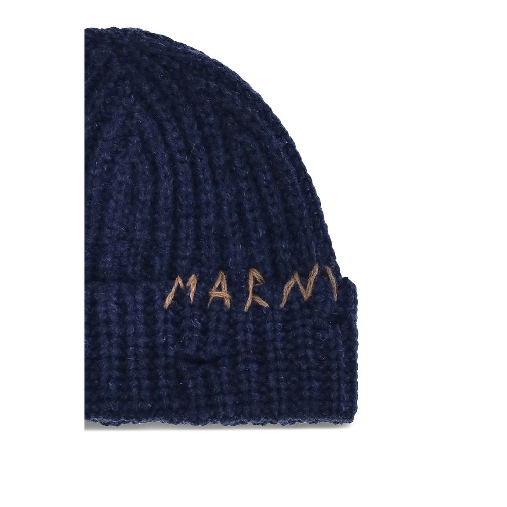 Marni Blue Wool Beanie Marni