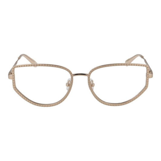 Max & Co Gold Women Glasses Frame, full-rim round metal sunglasses with demo lenses, includes branded case.