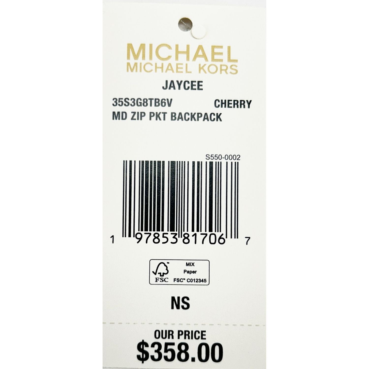 Michael Kors Jaycee Medium Cherry Signature PVC Backpack
