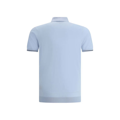 MooRER Light Blue Cotton Polo Shirt