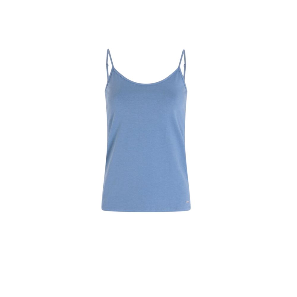 Morgan De Toi Blue Cotton Tank Tops