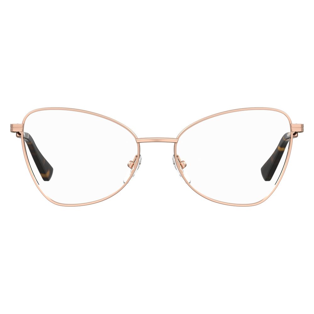 Moschino Gold Metal Frames for women with a contemporary design and lightweight structure, model MOS574-DDB, size 52/16/140 mm