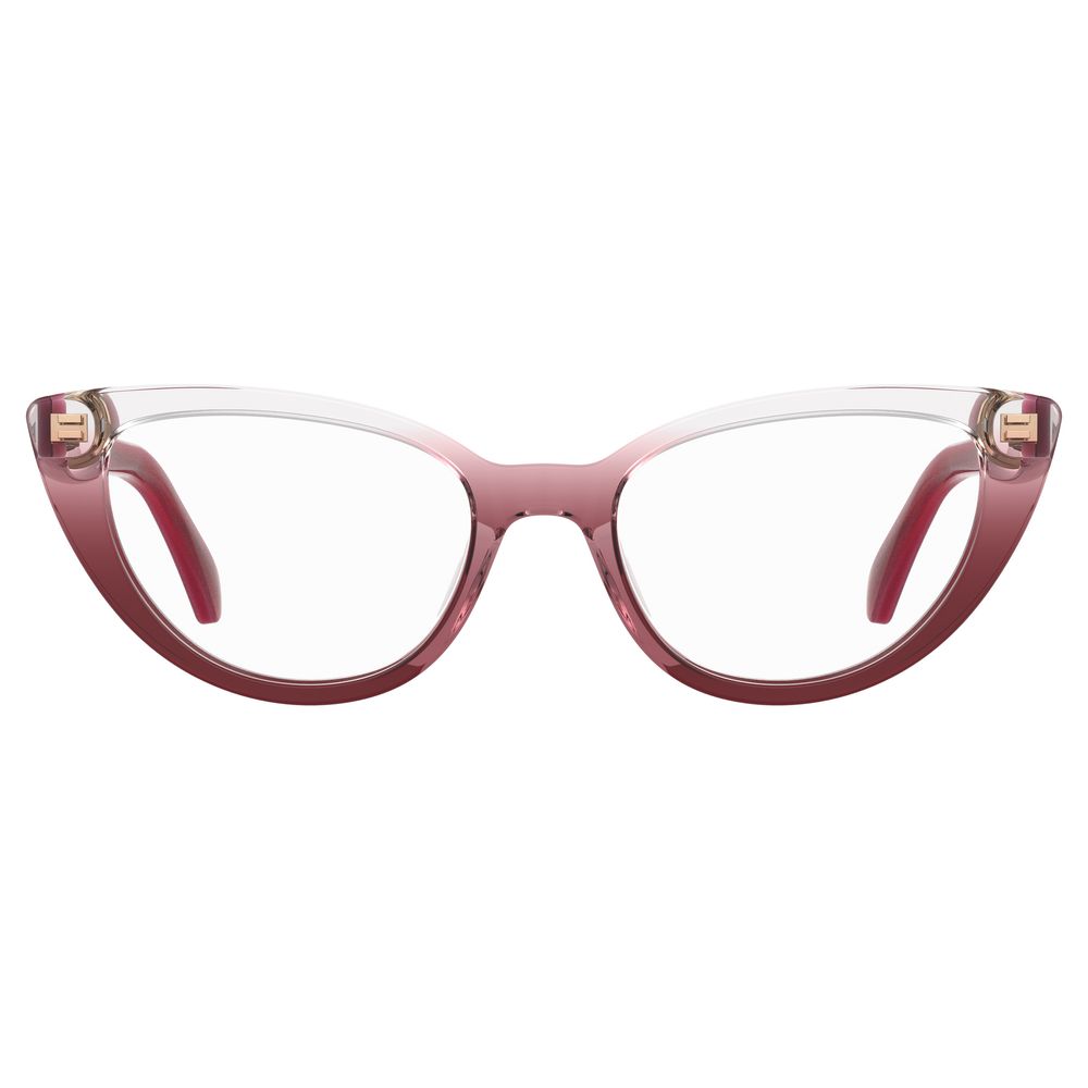 Moschino Red Acetate Frames - Women's Crystal Red Glasses MOS605-6XQ, Stylish Fashion Eyewear, Lens/Bridge/Temple: 51/18/140 mm