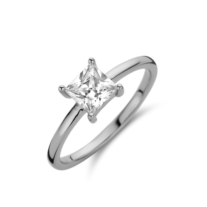 NEW BLING Mod. 9NB-0586-50 diamond ring with a square cut stone showcasing elegant jewelry design.