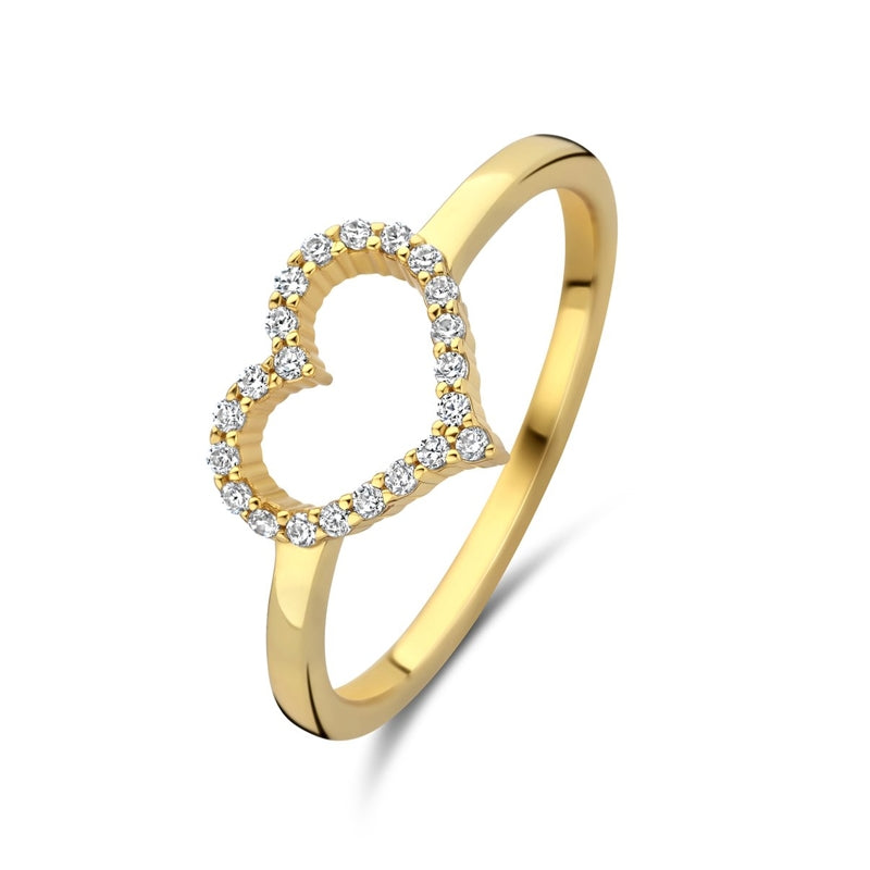 NEW BLING Mod. 9NB-1447-54 heart-shaped gold ring with diamonds