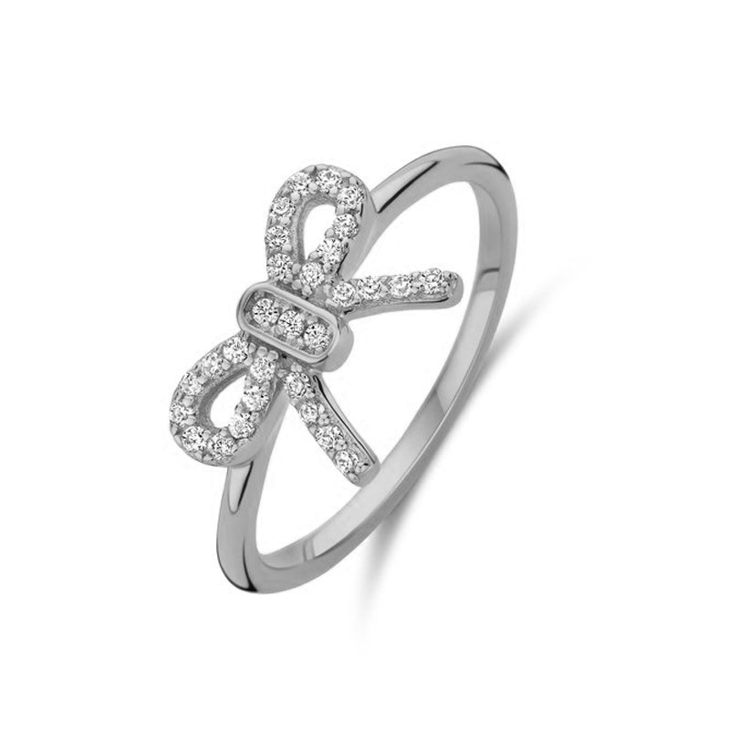 NEW BLING Mod. 9NB-1552-56 elegant diamond-studded ring featuring a stylish bow design, perfect for fashion-forward jewelry lovers.