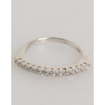 Nialaya Sterling Silver 925 Band Pave CZ Crystal Eternity Ring with cubic zirconia crystals on silver band, perfect for weddings or everyday wear.