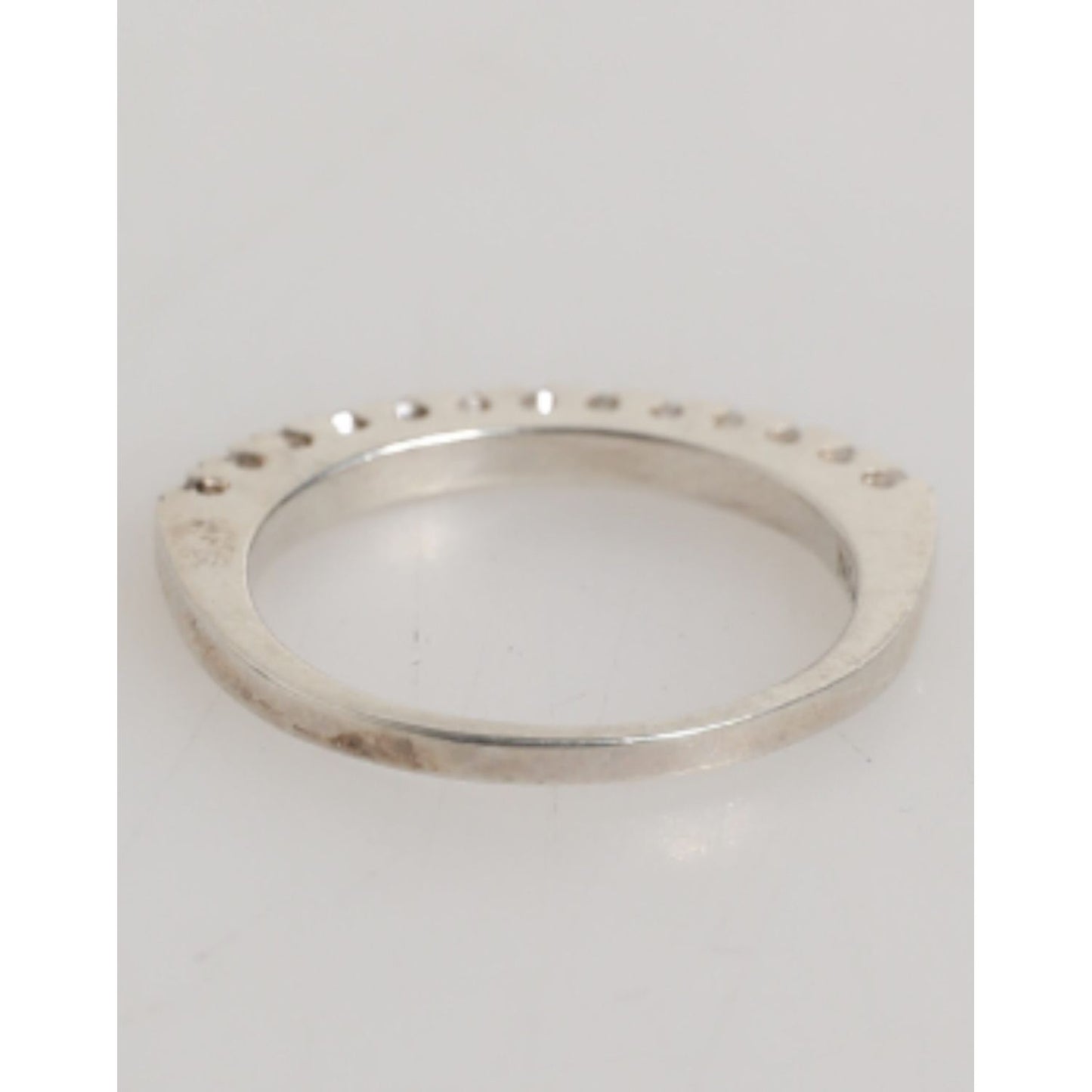 Nialaya Sterling Silver 925 Band Pave CZ Crystal Eternity Ring showcasing delicate half-eternity design with clear cubic zirconia crystals.