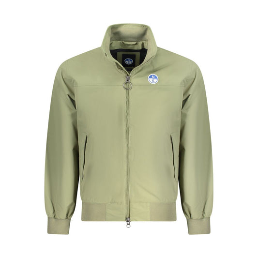 North Sails Green Polyamide Jackets & Coat with slim fit, long sleeves, and logo on the chest. Features two external and one internal pocket.