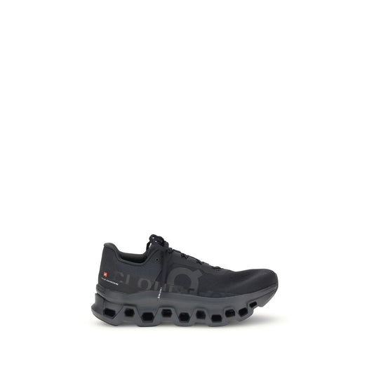 ON Black Polyester Athletic Sneakers with reinforced sole and brand logo, designed for comfort and modern style.