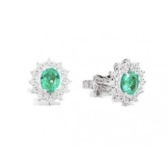 ORECCHINI RECARLO MOD. E77CC001_SM luxury earrings with emerald gemstones and diamond accents