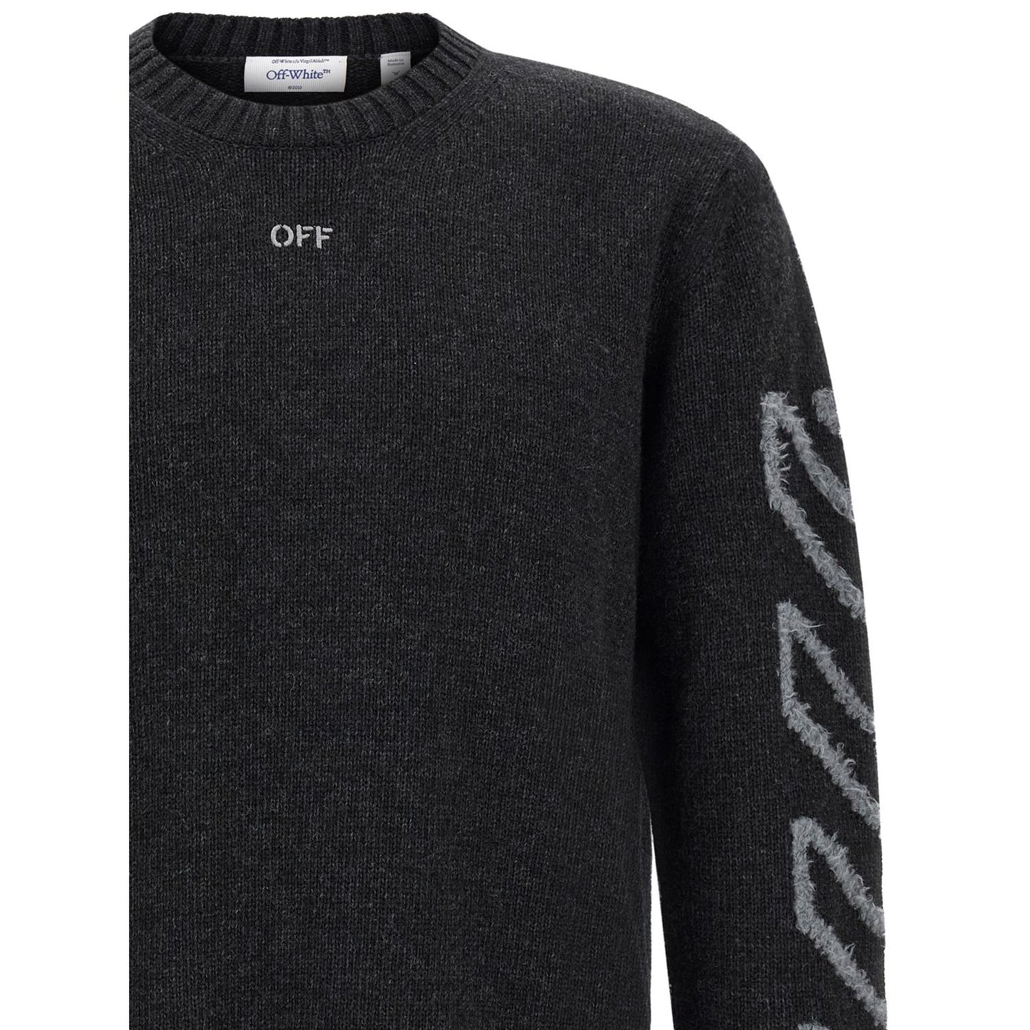 Off-White Gray Wool Cardigan