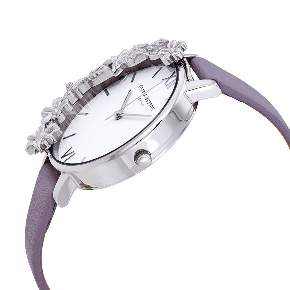 Olivia Burton Purple Artificial Leather Dress Watch