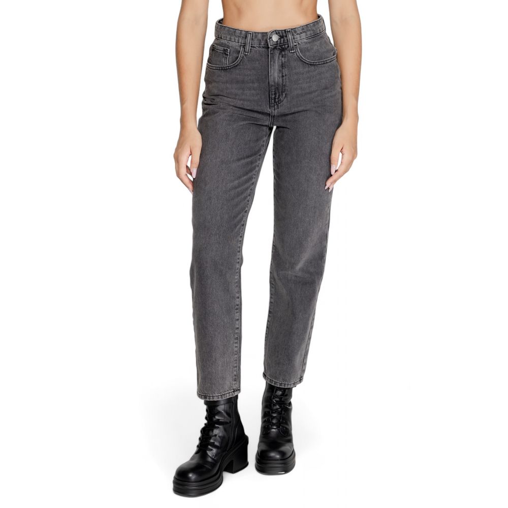 Only Gray Cotton Mom Jeans