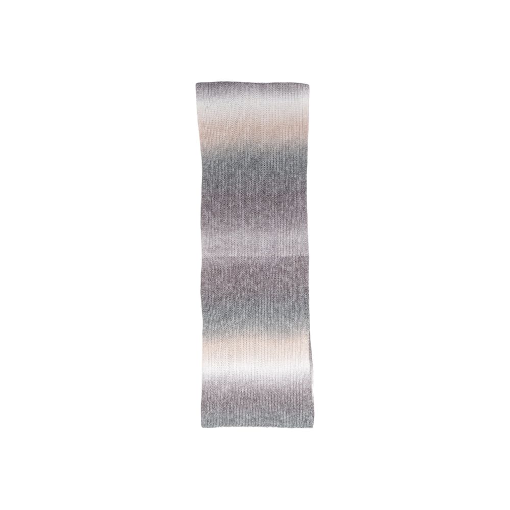 Only Gray Marabou Scarf with gradient striped design, soft and versatile accessory, 58% acrylic, perfect for any season.