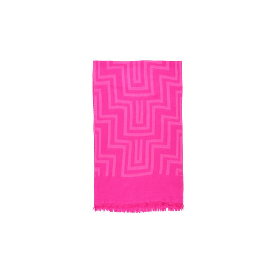 Only Pink Marabou Scarf with graphic design, soft acrylic material, perfect for adding style to any outfit, essential fashion accessory.