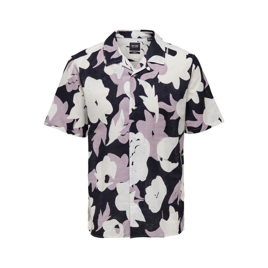 Only & Sons Purple Linen Shortsleeve ON-10275400139-IT48 | L