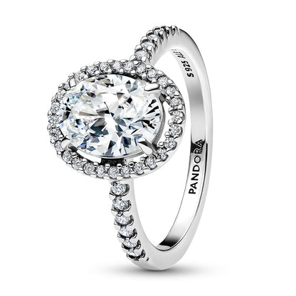 Alt Tag: PANDORA JEWELRY Mod. 193777C01-50 elegant silver ring with sparkling gemstones and exquisite design.