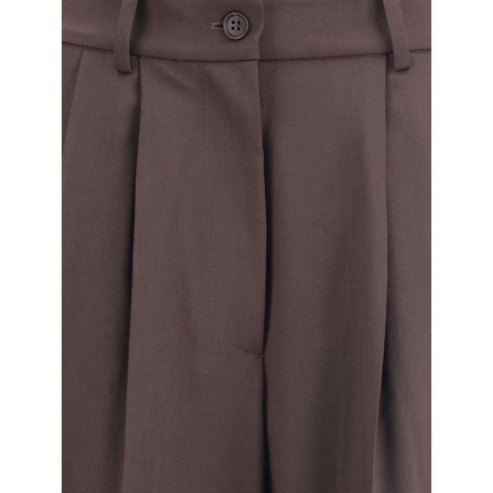 P.A.R.O.S.H. Brown Fleece Wool Dress Pants