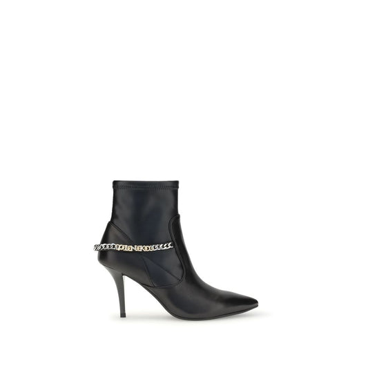 PINKO Black Calf Leather Bos Taurus Ankle Boots PINKO