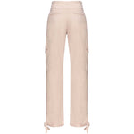 PINKO Pink Cotton Jeans & Pant with cargo pockets, ribbon belt, two-button fastening, and zip, perfect for casual wear.
