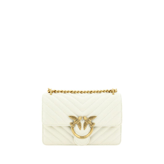PINKO White Leather Love One Mini Shoulder Bag PINKO