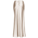 PINKO White Polyester Skirt with hammered satin, front slit, and back zip fastening, elegant and stylish design.