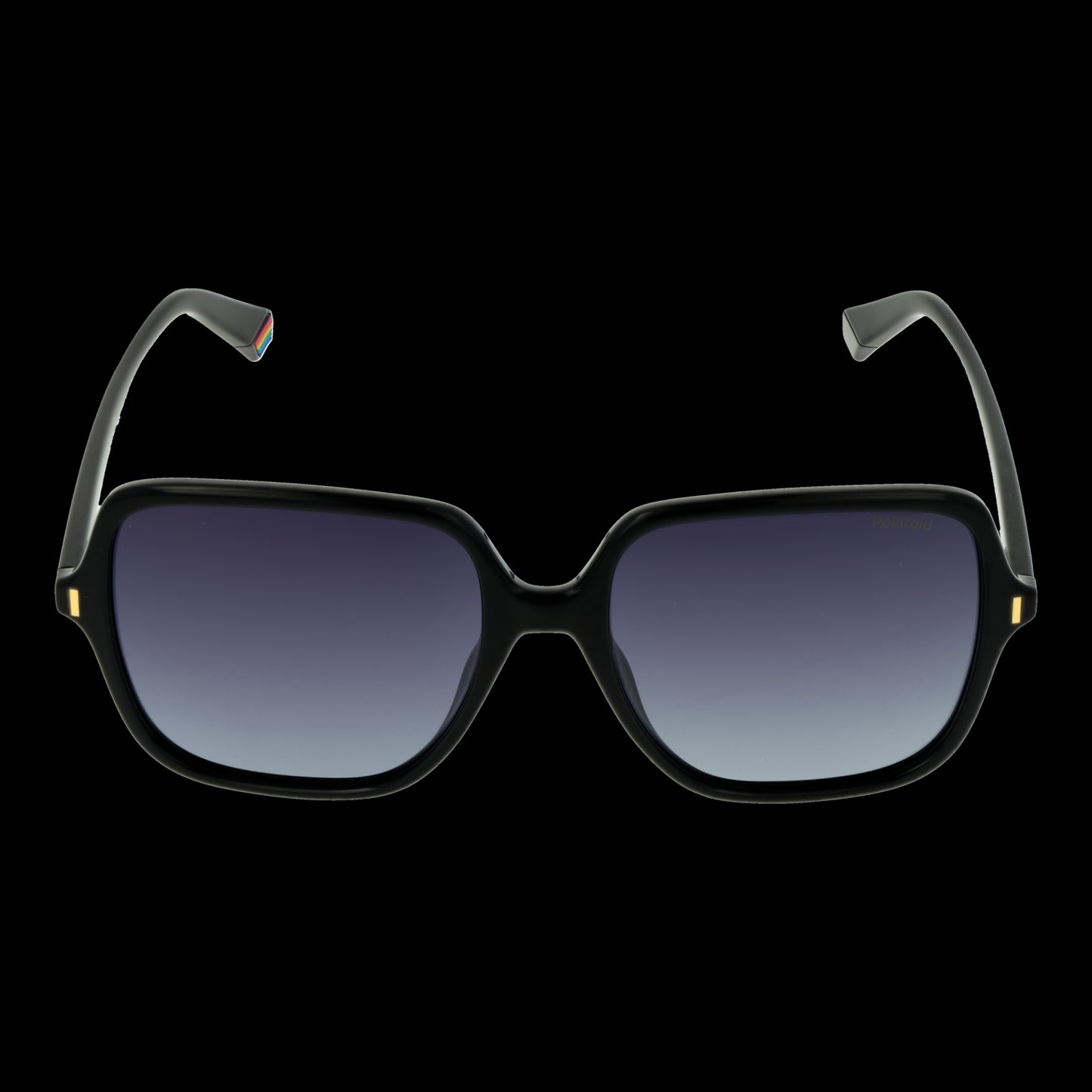 Stylish Polaroid Mod. PLD 6219_S 56807WJ lady's sunglasses with gradient lenses against black background.