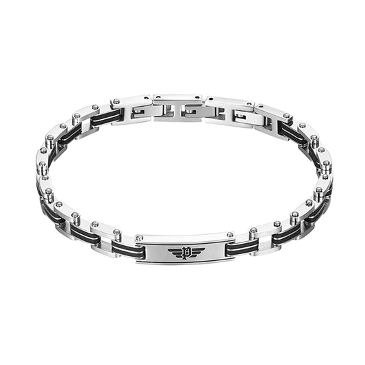 POLICE JEWELS JEWELRY Mod. PEAGB0008701 silver bracelet showcasing a sleek, modern design with engraved emblem.