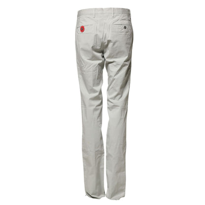 PT01 Light Gray Mid Waist Men Straight Chino Trouser Pants PT01