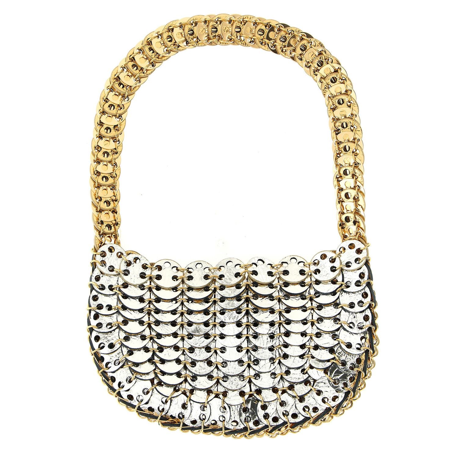 Paco Rabanne Multicolor Calfskin Moon Flip Reversible Shoulder Bag