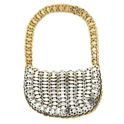 Paco Rabanne Multicolor Calfskin Moon Flip Reversible Shoulder Bag