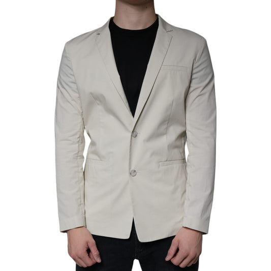 Paolo Pecora Milano Beige Single Breasted Dress Formal Coat Blazer JKT41244-46