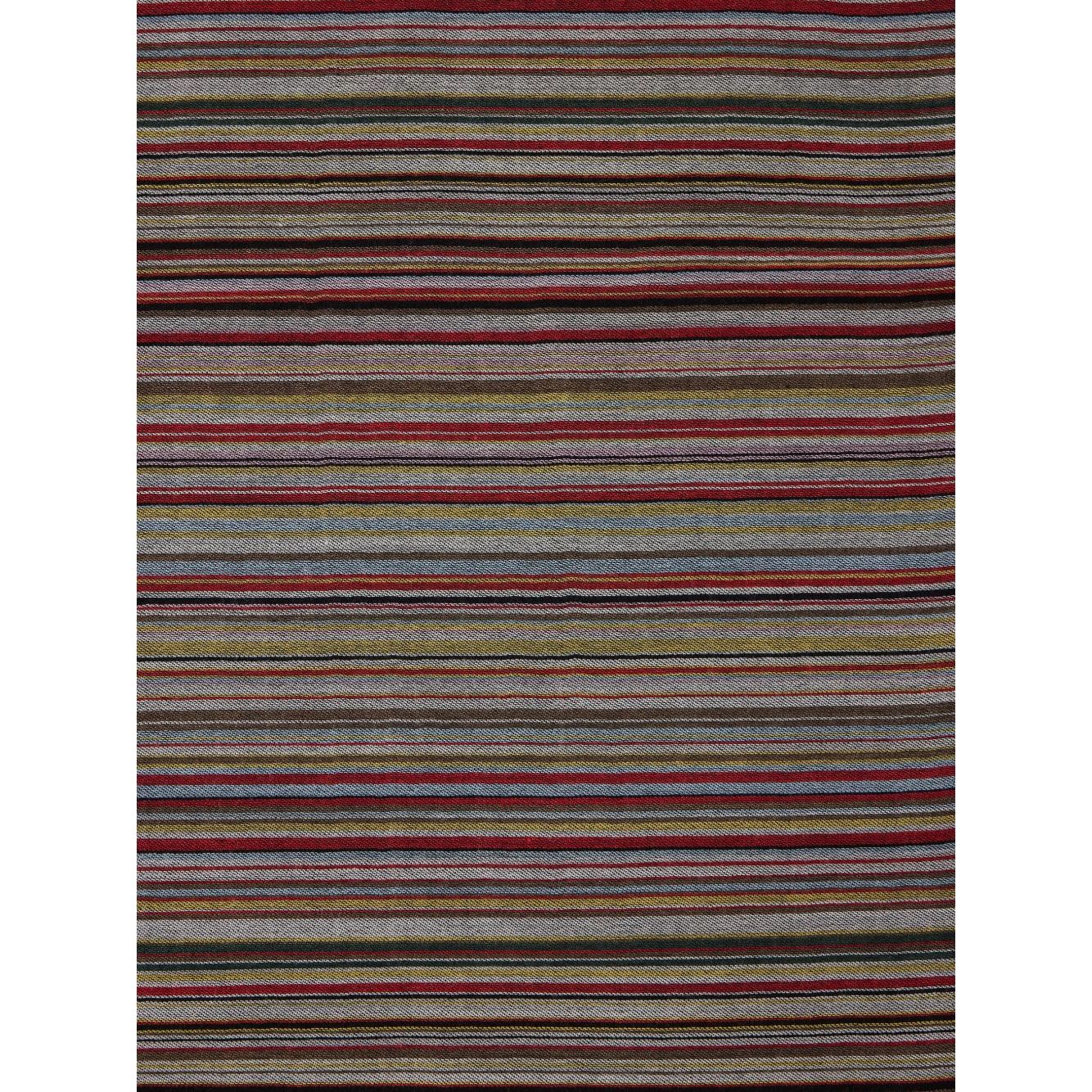 Alt Tag: Paul Smith Signature Stripe wool and silk scarf in dark red with frayed edges, featuring a stylish striped pattern.