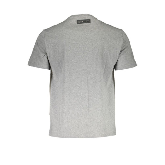 Back view of Plein Sport Brown Cotton Men T-Shirt showing minimalist design and texture.