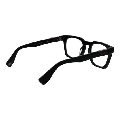 Police Black Cellulose Acetate Glasses (Frames), full-rim rectangle style, black color, 53-22-145 size, acetate material.