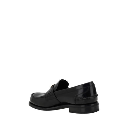 Prada Black Calf Leather Bos Taurus Slip-On Loafers Prada
